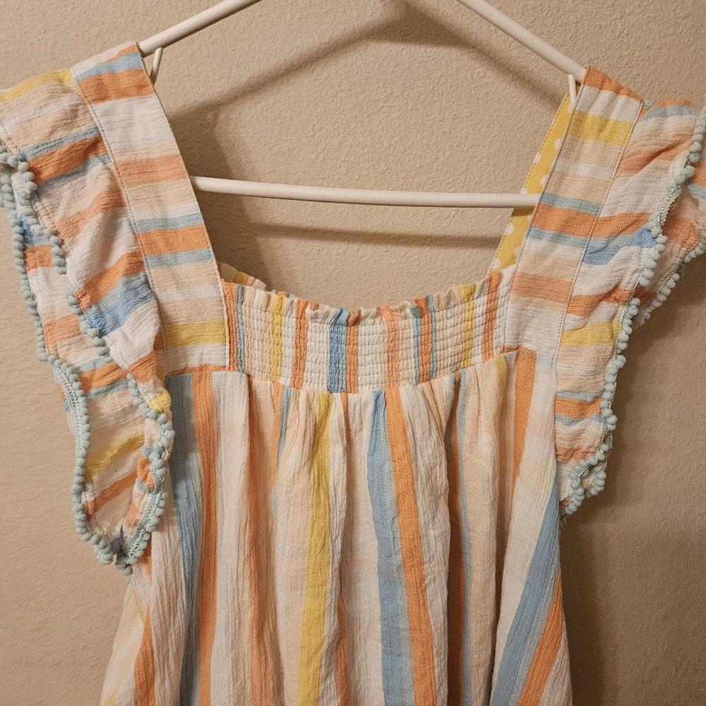 Matilda Jane Multicolor Striped Ruffle Blouse - Picture 3 of 3